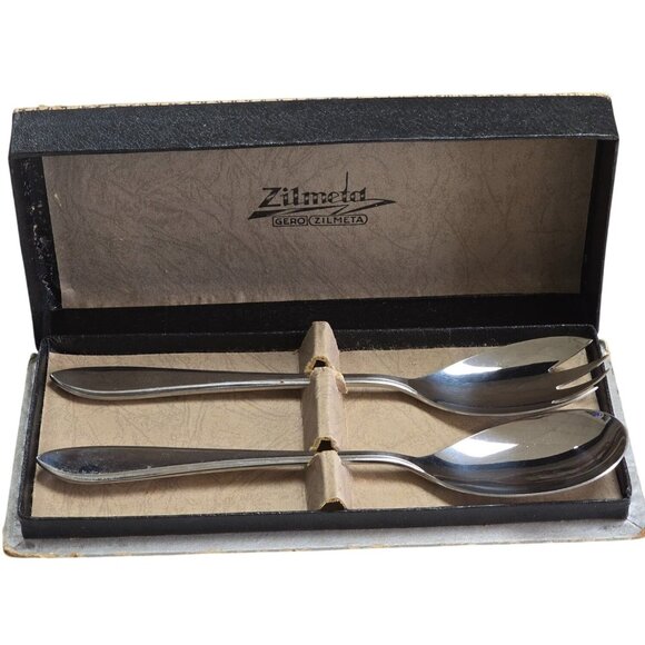 Zilmeta Gero Stainless Steel Salad Serving Set - Picture 1 of 7